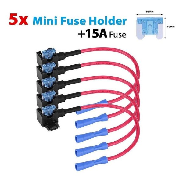 5pcs Add A Circuit Fuse Tap Car Mini Micro Blade Fuse Box Holder 12V Low Profile