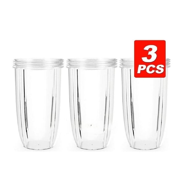 3PK Colossal Cup Large Tall 32oz for Nutri Bullet 600 900w Blender Model