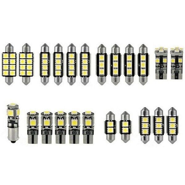 23x Car 12v Led Festoon Interior White Light Bulb 5050 5smd Auto Dome Globe