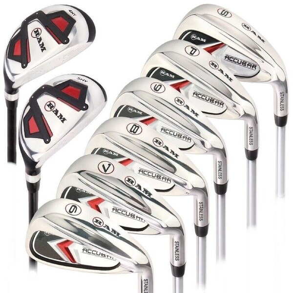 Ram Golf Accubar Mens Right Hand Iron Set 6-7-8-9-PW-SW - HYBRID INCLUDED