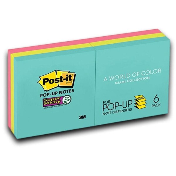 Post-It Super Sticky Z-Notes Miami 76 x 76mm 6-Pack