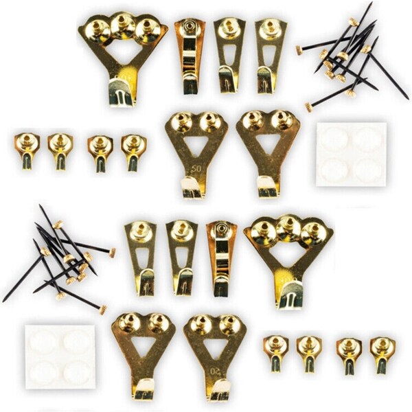 Ozoffer 28Pcs Picture Hooks Assorted Sizes Heavy Duty Durable Up To 45kg
