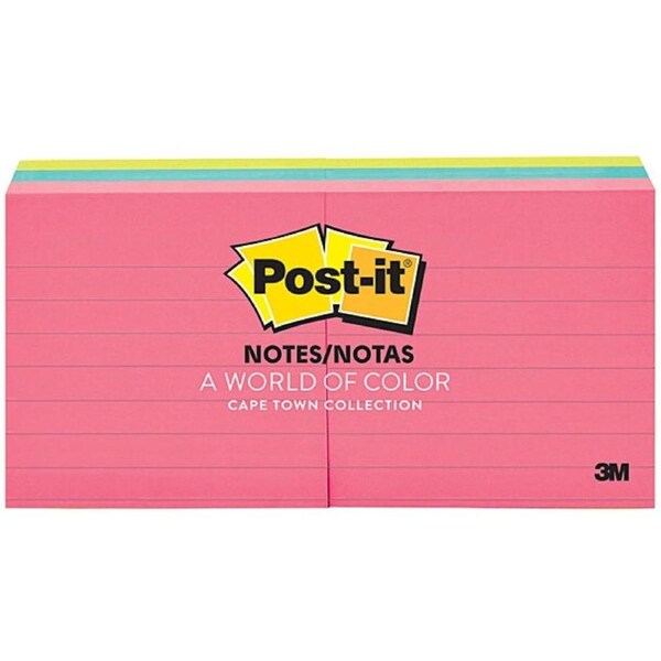 Post-It Lined Notes Cape Town 76 x 76mm 6-Pack