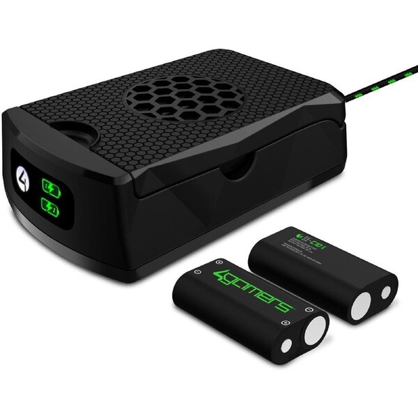 4Gamers Xbox Wireless Controller High Capacity Twin Rechargeable Battery Packs - Black