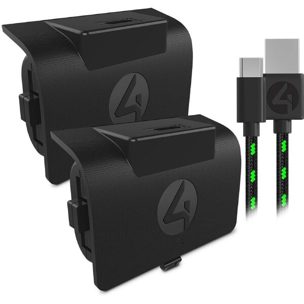4Gamers Xbox Wireless Controller Twin Play & Charge Battery Packs - Black