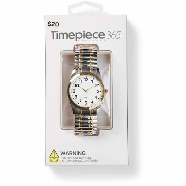 Timepiece 365 Men's Expansion Band Analogue Watch - Silver & Gold