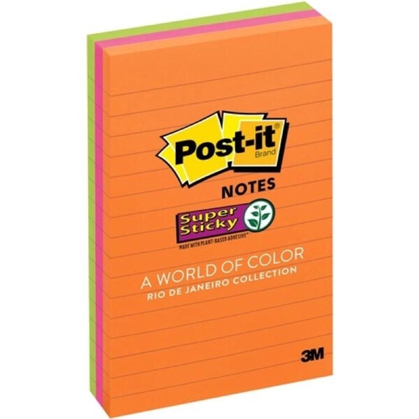 Post-It Super Sticky Lined Notes Marrakesh 101 x 152mm 3-Pack