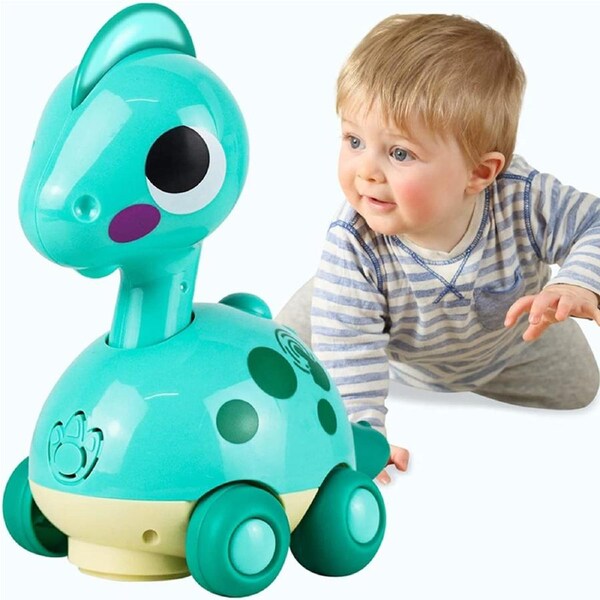 Baby Early Educational Sensory Toys , Touch and Go Musical Crawling Dinosaur Toys with Lights & Sounds