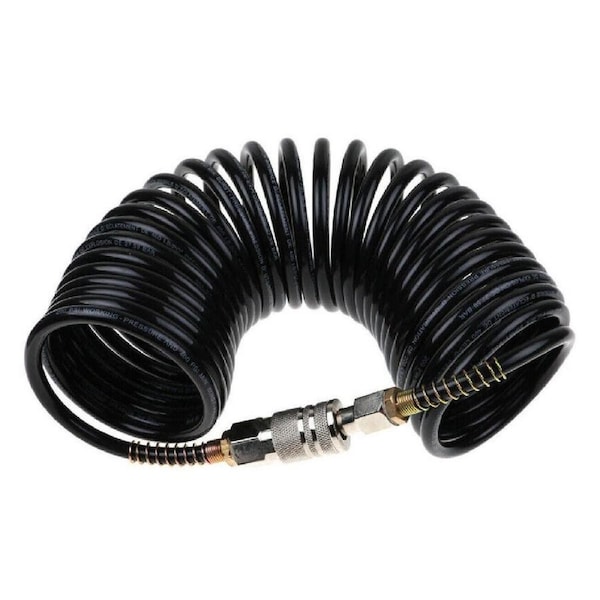 200 PSI Flexible Air Hose Recoil Pneumatic Airline Compressor Quick Coupler 25FT