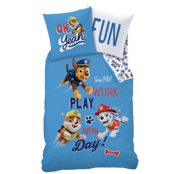 Paw Patrol Fun Team Cotton Quilt Cover Set - Single Bed Size