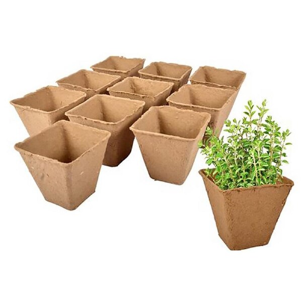 10Pcs Square Peat Pots Plant Starter Nursery Pots for Seeding Garden