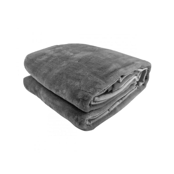 LAURA HILL 800GSM HEAVY DOUBLE-SIDED FAUX MINK BLANKET - SILVER