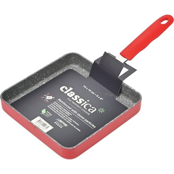 Classica Diamond Stone Non Stick Mini Grill Pan 14cm - Red