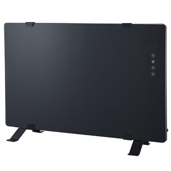 Rinnai 1000W Glass Electric Panel Heater with WiFi Control in Black
