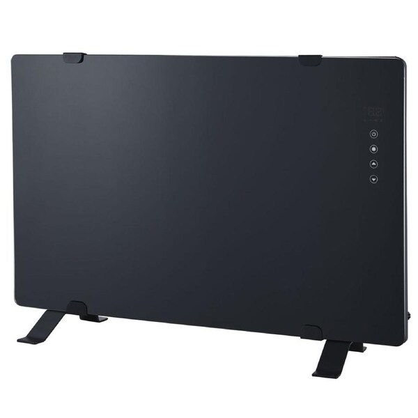 Rinnai 1500W Glass Electric Panel Heater with WiFi Control in Black