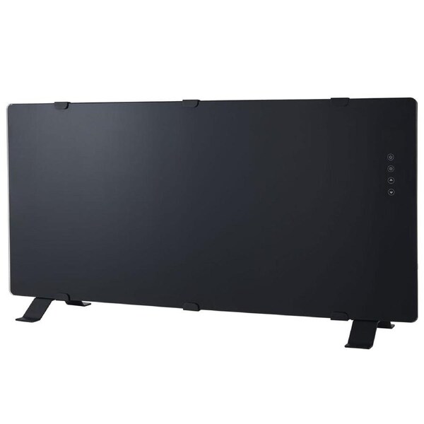 Rinnai 2200W Glass Electric Panel Heater with WiFi Control in Black