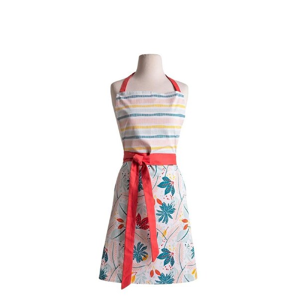 Ladelle Zest Cotton Apron 68 x 78 cm - 100% Cotton Floral Print Kitchen Apron