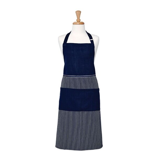 Ladelle Professional Series Stripe Navy Cotton Apron 70 x 95 cm