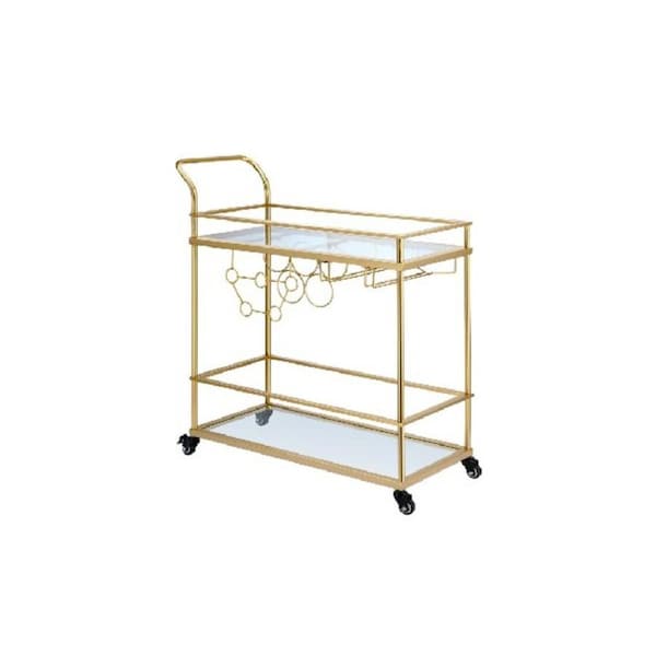 2-Tier Vintage Gold Bar Cart