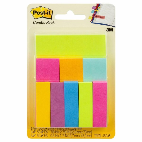 Post-It Notes & Pagemarkers Assorted Sizes & Colours - Box of 6