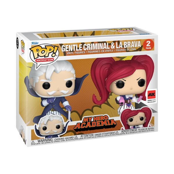 Funko Pop! Gentle Criminal & La Brava 2022 Anime Expo Exclusive STICKERED MY HERO ACADEMIA