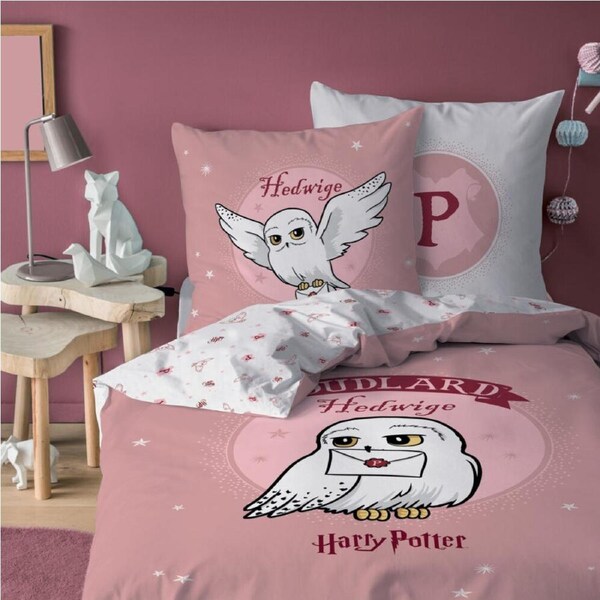 Harry Potter Fly Pink Cotton Quilt Cover Set - Single Bed Size
