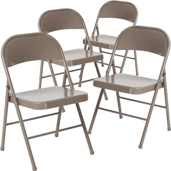 Metal Folding Chair, Dinning Chair Set Perfect for Everyday Use, Hosting, Game Night (4 Pack)