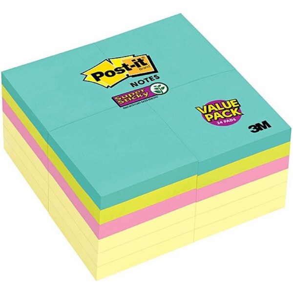 Post-It Super Sticky Notes Miami 76 x 76mm 24-Pack
