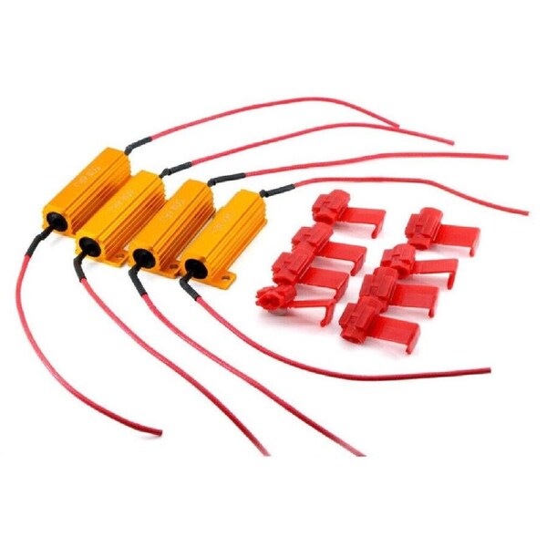 4Pcs/Set Load Resistor Easy Installation High Power Stable 50W 6Ohm LED Decoder for Car Orange