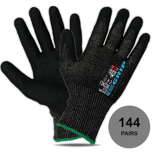 144 Pairs YSF Nexus ECO Cut 5 Nitrile Foam Finish Cut Resistant Gloves - Small