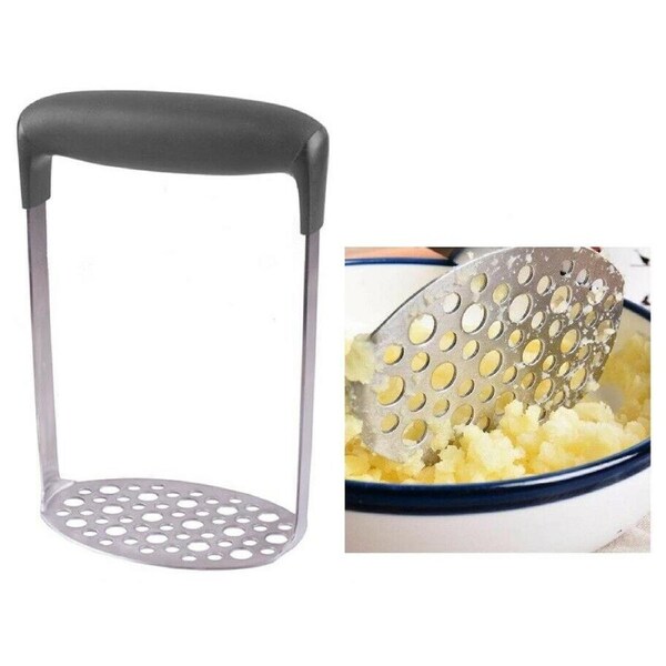 Appetito Stainless Steel Potato Masher Horizontal Soft Grip Kitchen Tool