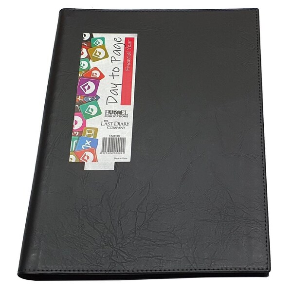 The Last Diary Company Ainsley 2026-2027 Financial Year Diary A4 Day to Page Black, FAA41BK