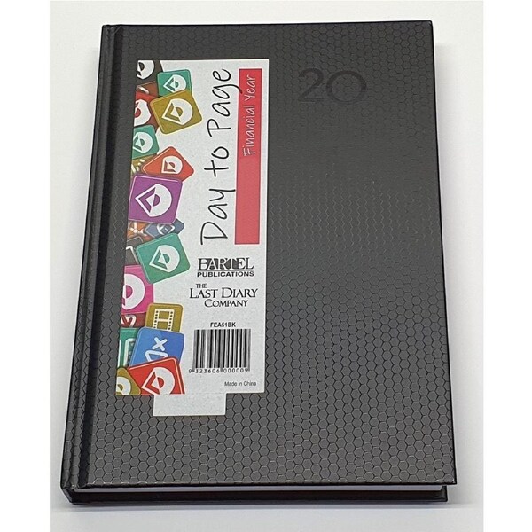 The Last Diary Company Everyday 2026-2027 Financial Year Diary A5 Day to Page Black, FEA51BK
