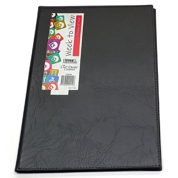 2025-2026 Financial Year Diary Ainsley A4 Week to View Black Last Diary Company FAA47BK