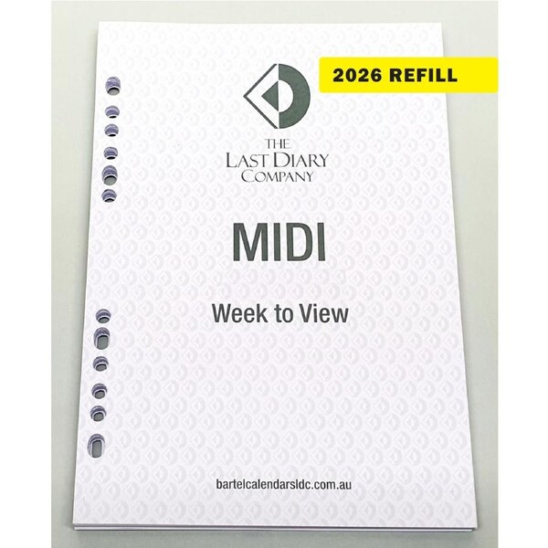 2026 Refill Nicholls A5 Midi Week to View by Last Diary Company NA57