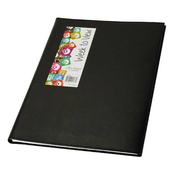 2026 Diary Ainsley A4 Week to View Wiro Black Last Diary Company AA47BK