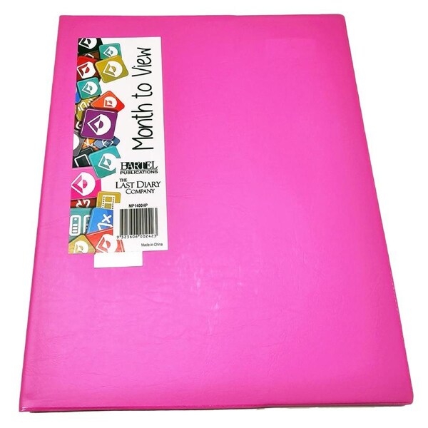 2026 Diary Planner Quarto Month to View Hot Pink Last Diary Company MP1400HP