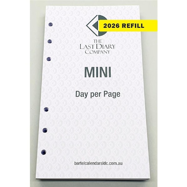 2026 Refill Nicholls B6 Mini Day to Page by Last Diary Company NB61