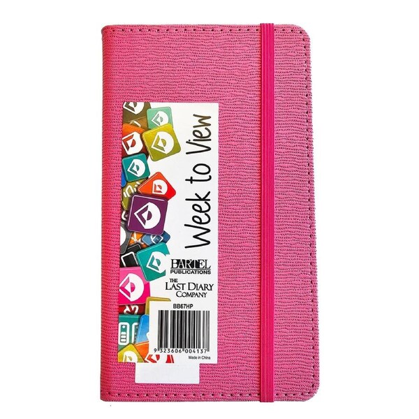 2026 Diary Becall B6 Week to View Casebound Hot Pink Last Diary Company BB67HP