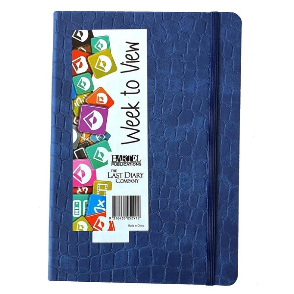 2026 Diary Croc A5 Week to View Casebound Blue Last Diary Company CA57BL