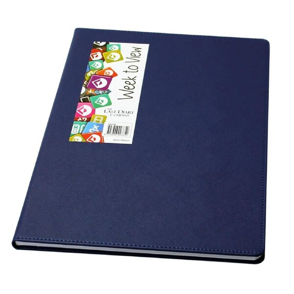 2026 Diary Becall A4 Week to View Casebound Blue Last Diary Company BA47BL