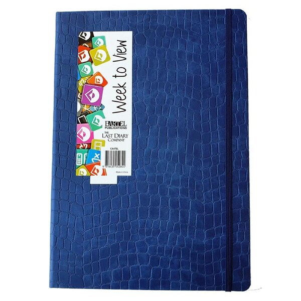 2026 Diary Croc A4 Week to View Casebound Blue Last Diary Company CA47BL