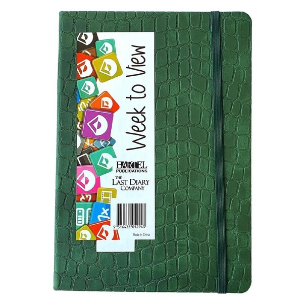 2026 Diary Croc A5 Week to View Casebound Green Last Diary Company CA57GR