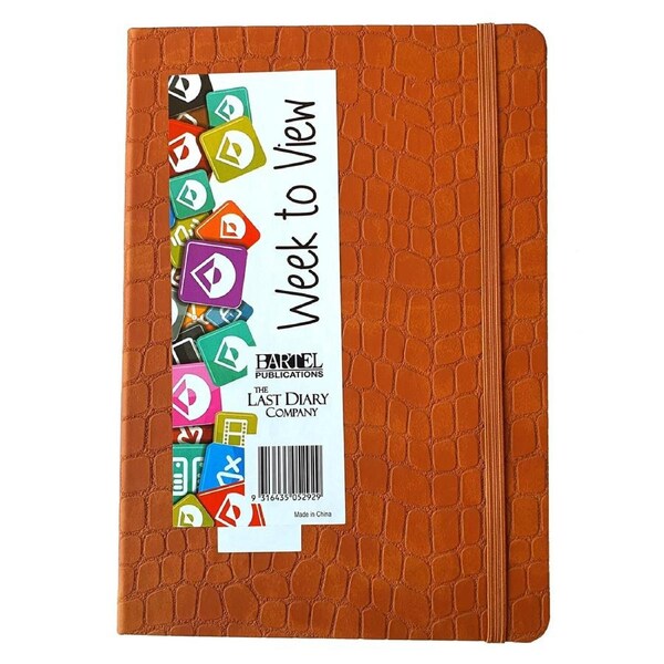2026 Diary Croc A5 Week to View Casebound Brown Last Diary Company CA57BR
