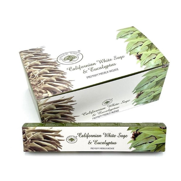 Californian White Sage & Eucalyptus Incense Sticks Green Tree