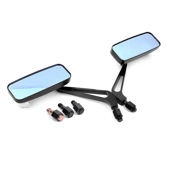 BLACK 8/10mm MOTORCYCLE MIRRORS FOR CHOPPER CRUISER BOBBER CAFE RACER