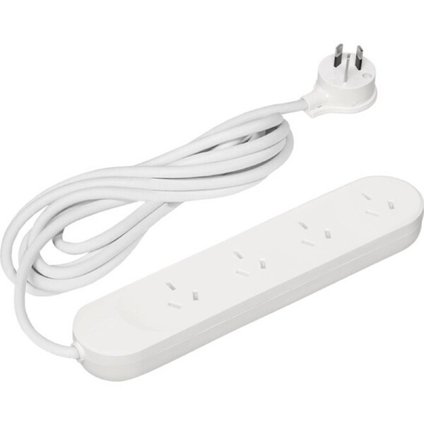 HPM 10A 2400W 4Outlet Powerboard 1.8m Lead Indoor use Only White