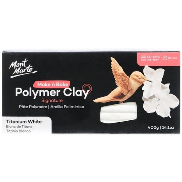 Mont Marte Signature Make 'n' Bake Polymer Clay - Titanium White