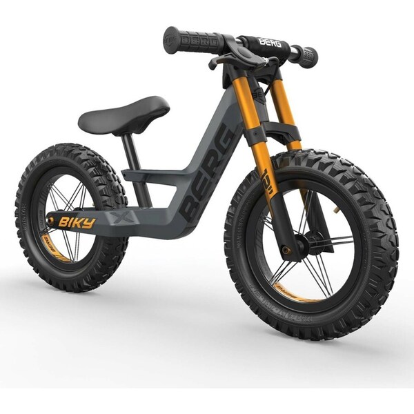 Berg Biky Cross Push Balance Bike with Handbrake - Grey Age 2-5