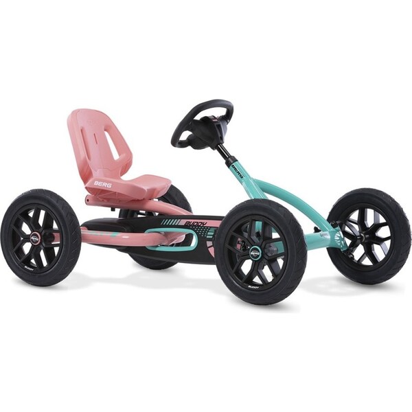 Berg Buddy Lua 2.0 Kids/Children's Pedal Go Kart Ride On Toy Pink/Mint 3-8y